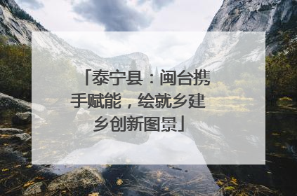 泰宁县：闽台携手赋能，绘就乡建乡创新图景