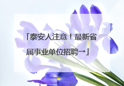 泰安人注意！最新省属事业单位招聘→