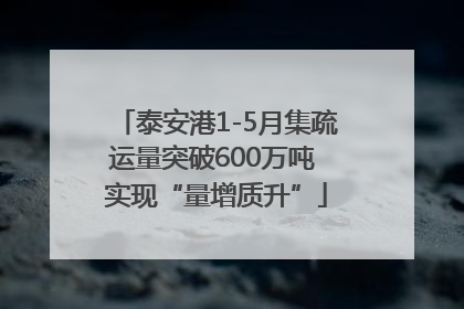 泰安港1-5月集疏运量突破600万吨 实现“量增质升”