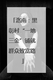 洛南：黑彰村“一地三金”铺就群众致富路