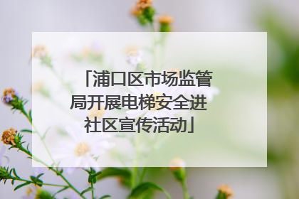 浦口区市场监管局开展电梯安全进社区宣传活动