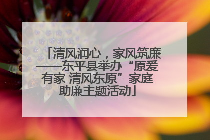 清风润心，家风筑廉——东平县举办“原爱有家 清风东原”家庭助廉主题活动
