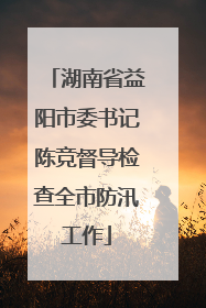 湖南省益阳市委书记陈竞督导检查全市防汛工作
