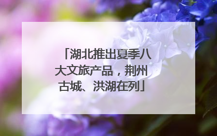 湖北推出夏季八大文旅产品，荆州古城、洪湖在列