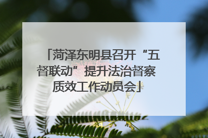 菏泽东明县召开“五督联动”提升法治督察质效工作动员会