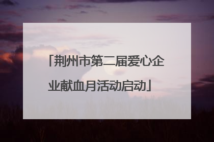 荆州市第二届爱心企业献血月活动启动