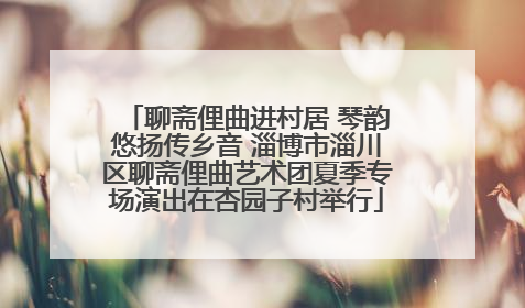 聊斋俚曲进村居 琴韵悠扬传乡音 淄博市淄川区聊斋俚曲艺术团夏季专场演出在杏园子村举行