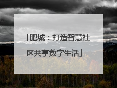 肥城：打造智慧社区共享数字生活