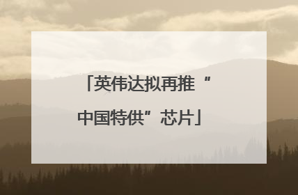 英伟达拟再推“中国特供”芯片