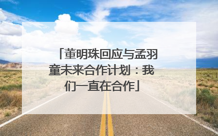 董明珠回应与孟羽童未来合作计划：我们一直在合作