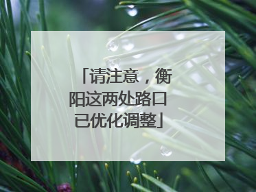 请注意，衡阳这两处路口已优化调整