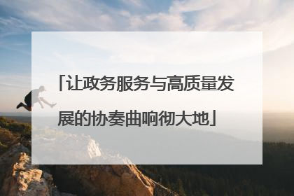 让政务服务与高质量发展的协奏曲响彻大地