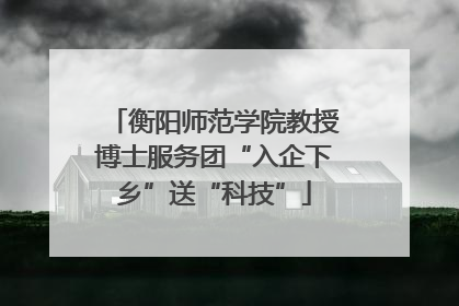 衡阳师范学院教授博士服务团“入企下乡”送“科技”