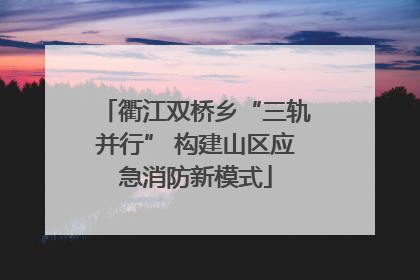衢江双桥乡“三轨并行” 构建山区应急消防新模式