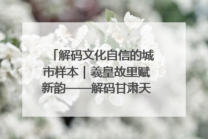 解码文化自信的城市样本｜羲皇故里赋新韵——解码甘肃天水的文化自信样本