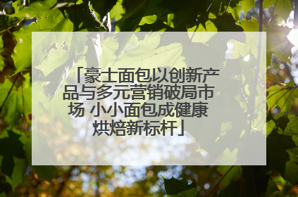 豪士面包以创新产品与多元营销破局市场 小小面包成健康烘焙新标杆