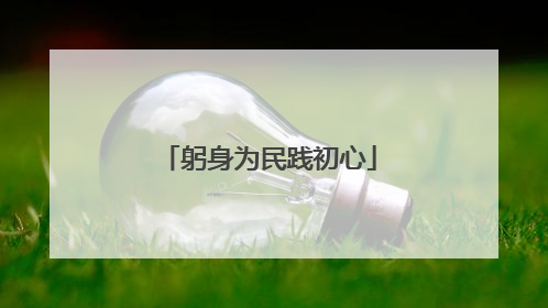 躬身为民践初心