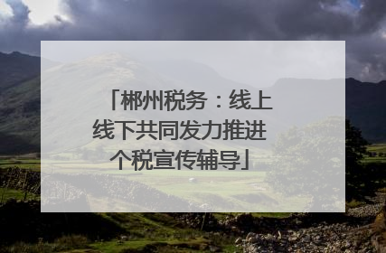 郴州税务：线上线下共同发力推进个税宣传辅导