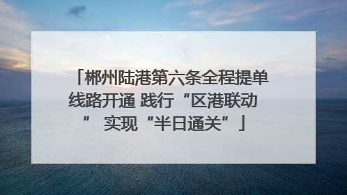 郴州陆港第六条全程提单线路开通 践行“区港联动” 实现“半日通关”