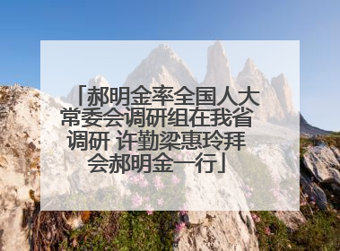 郝明金率全国人大常委会调研组在我省调研 许勤梁惠玲拜会郝明金一行
