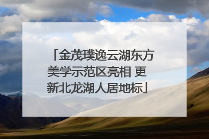 金茂璞逸云湖东方美学示范区亮相 更新北龙湖人居地标