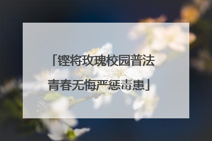 铿将玫瑰校园普法 青春无悔严惩毒患
