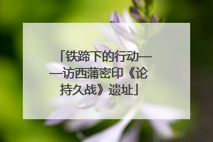 铁蹄下的行动——访西蒲密印《论持久战》遗址