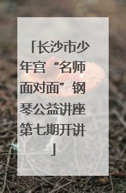 长沙市少年宫“名师面对面”钢琴公益讲座第七期开讲