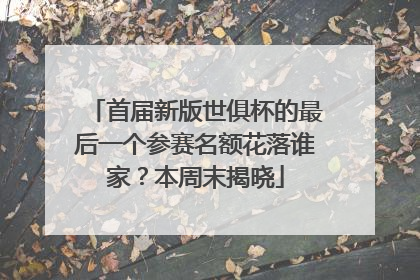 首届新版世俱杯的最后一个参赛名额花落谁家？本周末揭晓