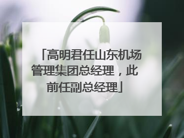 高明君任山东机场管理集团总经理，此前任副总经理