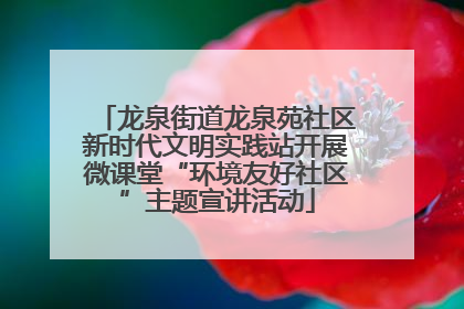 龙泉街道龙泉苑社区新时代文明实践站开展微课堂“环境友好社区”主题宣讲活动