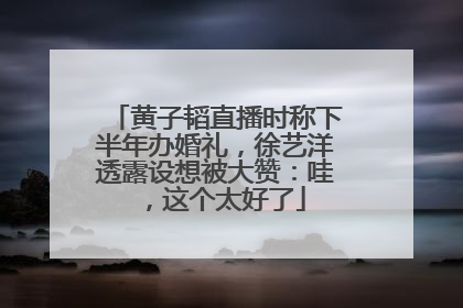 黄子韬直播时称下半年办婚礼，徐艺洋透露设想被大赞：哇，这个太好了