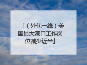 （外代一线）美国最大港口工作岗位减少近半