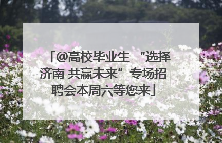 ＠高校毕业生 “选择济南 共赢未来”专场招聘会本周六等您来