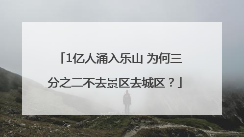 1亿人涌入乐山 为何三分之二不去景区去城区？