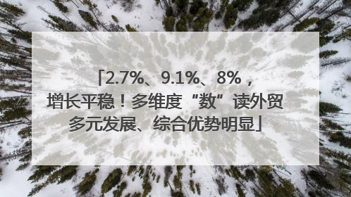 2.7%、9.1%、8%，增长平稳！多维度“数”读外贸多元发展、综合优势明显