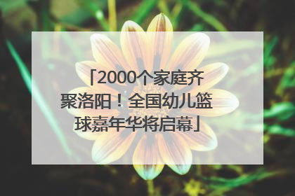2000个家庭齐聚洛阳！全国幼儿篮球嘉年华将启幕