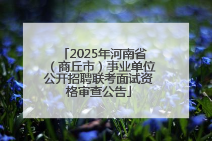 2025年河南省（商丘市）事业单位公开招聘联考面试资格审查公告