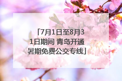 7月1日至8月31日期间 青岛开通暑期免费公交专线