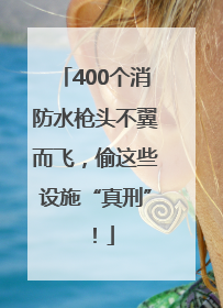 400个消防水枪头不翼而飞，偷这些设施“真刑”！