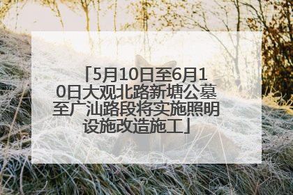 5月10日至6月10日大观北路新塘公墓至广汕路段将实施照明设施改造施工