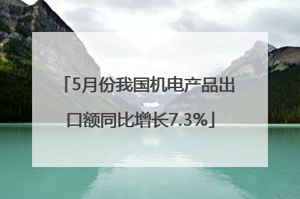 5月份我国机电产品出口额同比增长7.3%