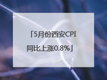 5月份西安CPI同比上涨0.8%