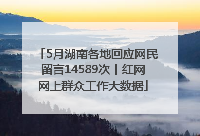 5月湖南各地回应网民留言14589次丨红网网上群众工作大数据