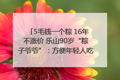 5毛钱一个粽 16年不涨价 乐山90岁“粽子爷爷”：方便年轻人吃口热乎早饭｜封面头条