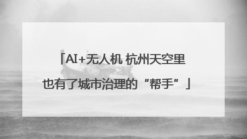 AI+无人机 杭州天空里也有了城市治理的“帮手”
